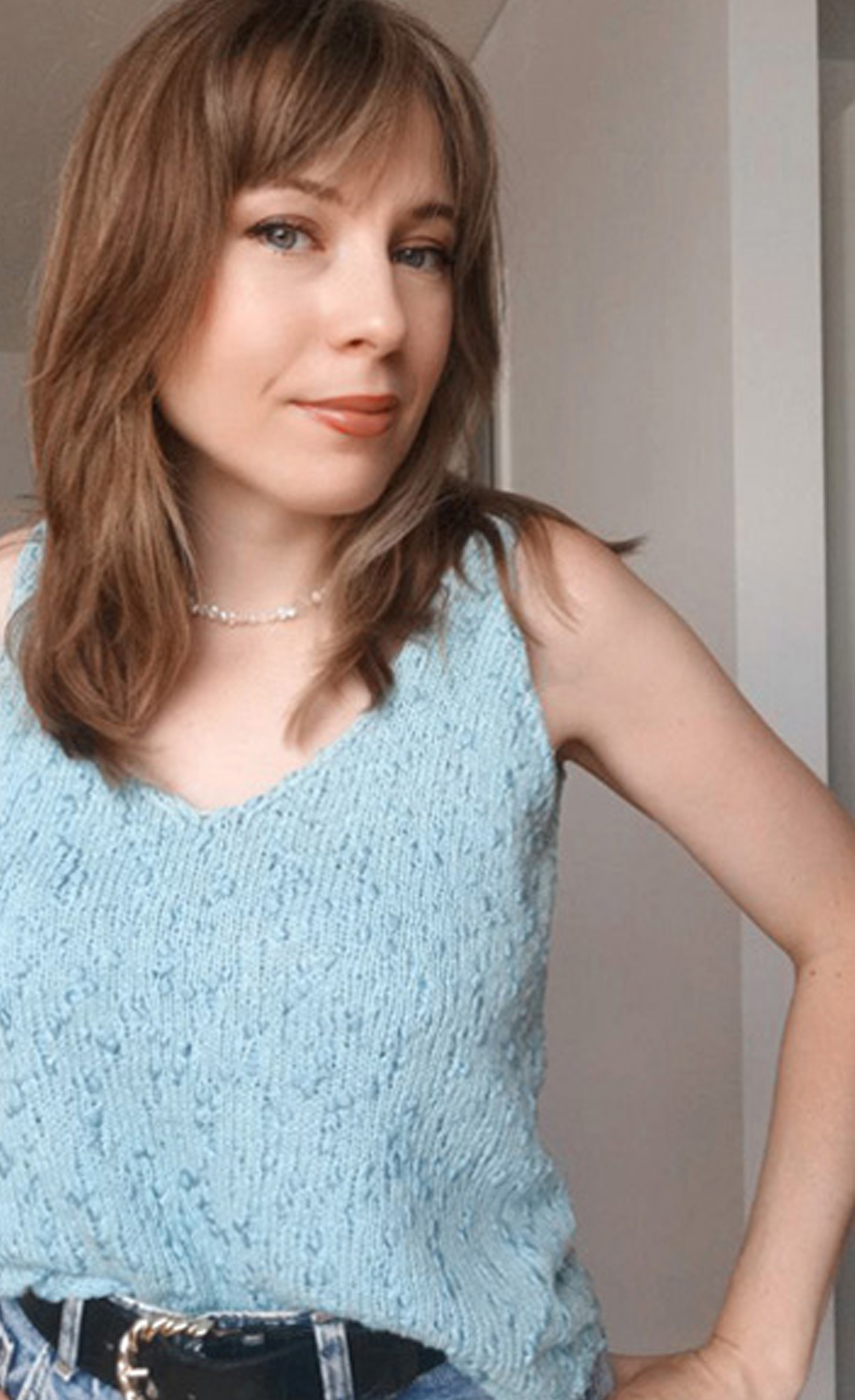 summer top with v-neck