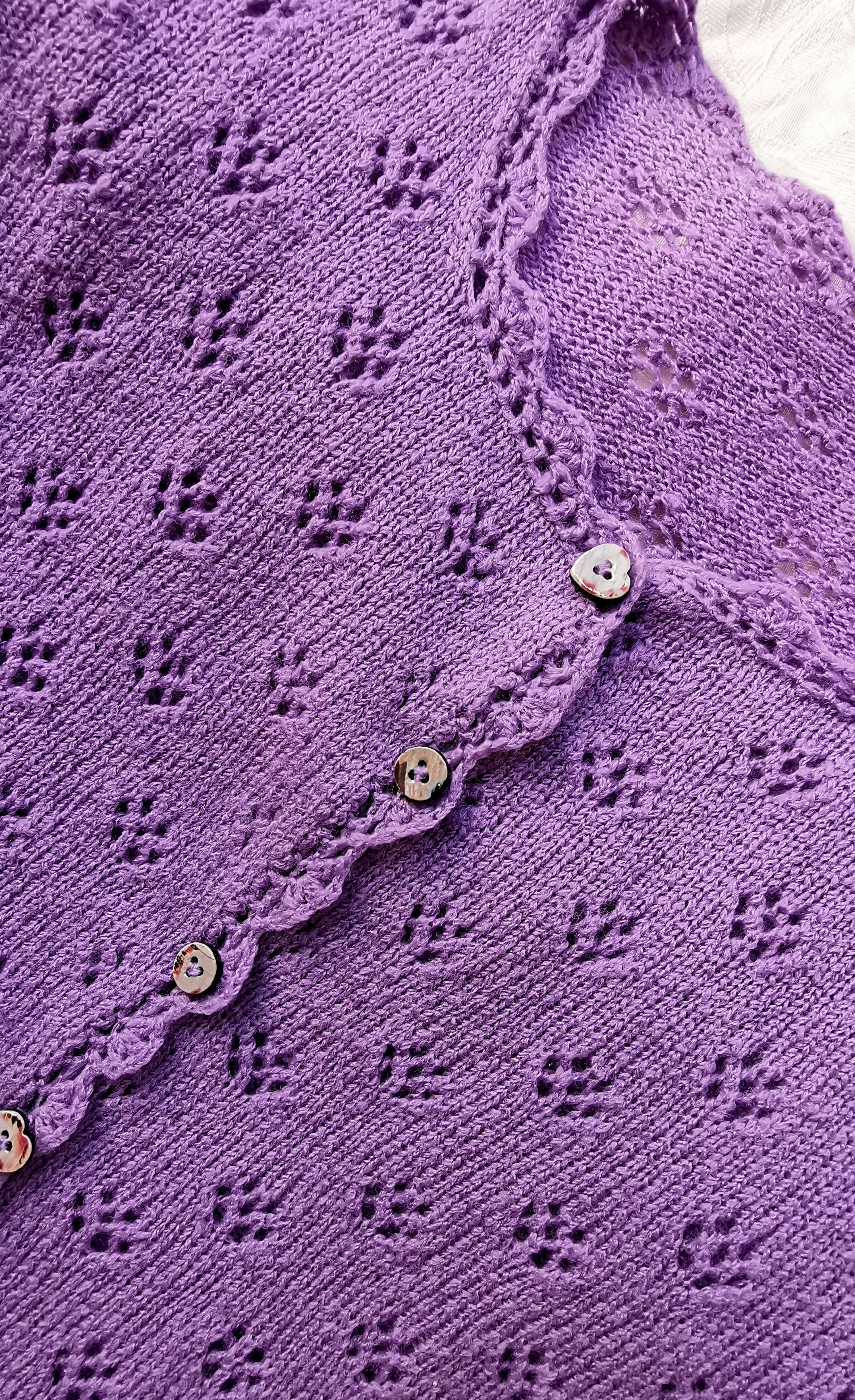 Pointelle summer cardi in details